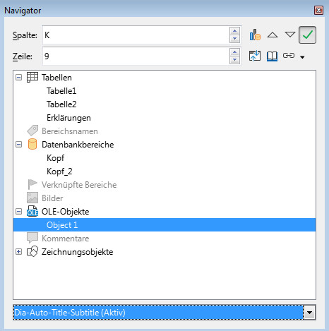 LibreOffice Navigator Objektnamen des Diagramms festlegen